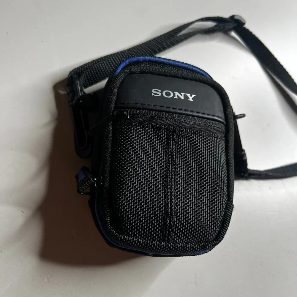 Sony Compact Camera Case Black Nylon Padded Shoulder Bag with Belt Loop